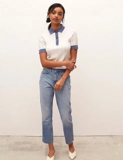 Nobody's Child Women Collared Knitted Top