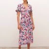 Nobody's Child Dresses Floral Tie Sleeve Midi Tea Dress