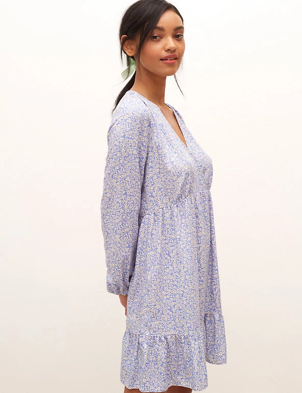 Nobody's Child Dresses Ditsy Floral V-Neck Mini Tea Dress - Image 2