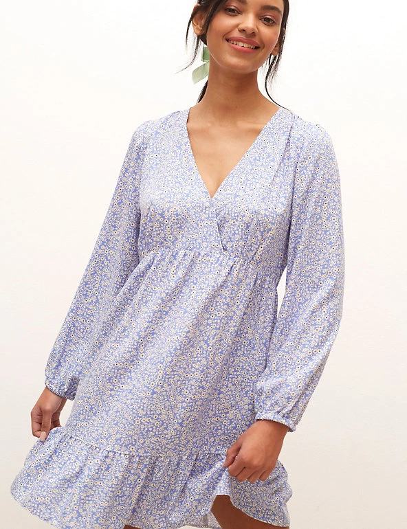 Nobody's Child Dresses Ditsy Floral V-Neck Mini Tea Dress - Image 5