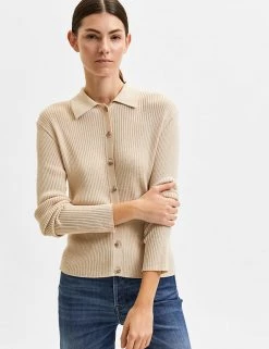 SELECTED FEMME Cardigans Knitted Collared Fitted Cardigan