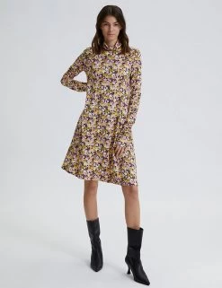 SELECTED FEMME Dresses Floral High Neck Midi Swing Dress