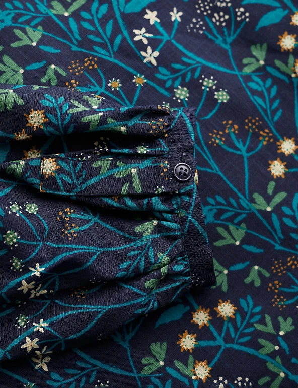 Seasalt Cornwall Shirts & Blouses Cotton Rich Floral High Neck Blouse - Image 5