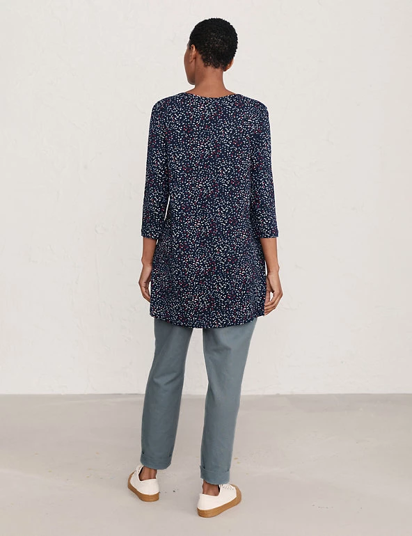 Seasalt Cornwall Tunics Organic Cotton Polka Dot 3/4 Sleeve Tunic - Image 3