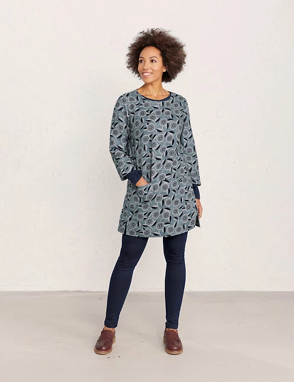 Seasalt Cornwall Tunics Ramie Rich Printed 3/4 Sleeve Tunic - Image 3