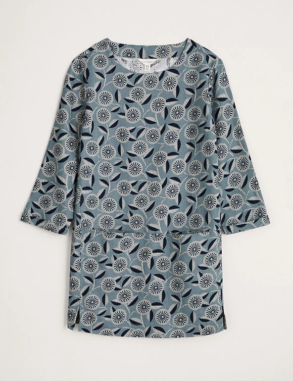 Seasalt Cornwall Tunics Ramie Rich Printed 3/4 Sleeve Tunic - Image 2