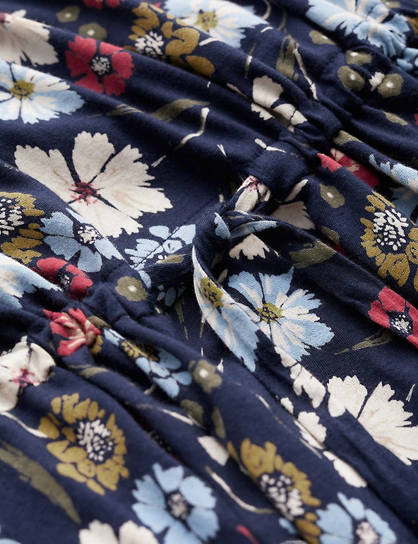 Seasalt Cornwall Dresses Cotton Rich Floral Midi Waisted Dress - Image 5