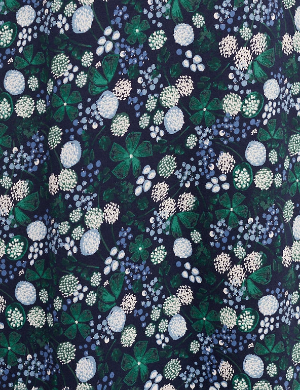 Seasalt Cornwall Dresses Organic Cotton Floral Midi Skater Dress - Image 5