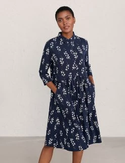 Seasalt Cornwall Dresses Cotton Rich Floral Shirt Dress