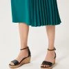 HOBBS Sandals Leather Buckle Wedge Espadrilles