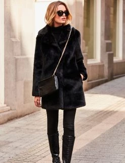 SOSANDAR Coats & Jackets Faux Fur Coat