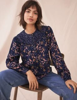 White Stuff Shirts & Blouses Pure Tencel™ Floral Long Sleeve Blouse