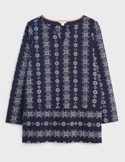 White Stuff Tunics Pure Cotton Jersey Embroidered Tunic