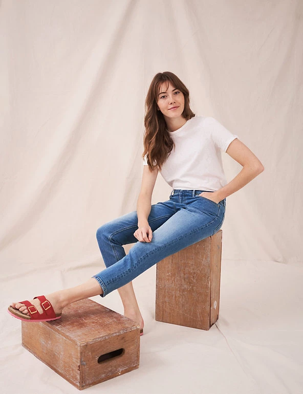 White Stuff Straight Leg Cropped Jeans - Image 7