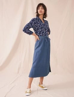 White Stuff Skirts Pure Linen Midi A-Line Skirt