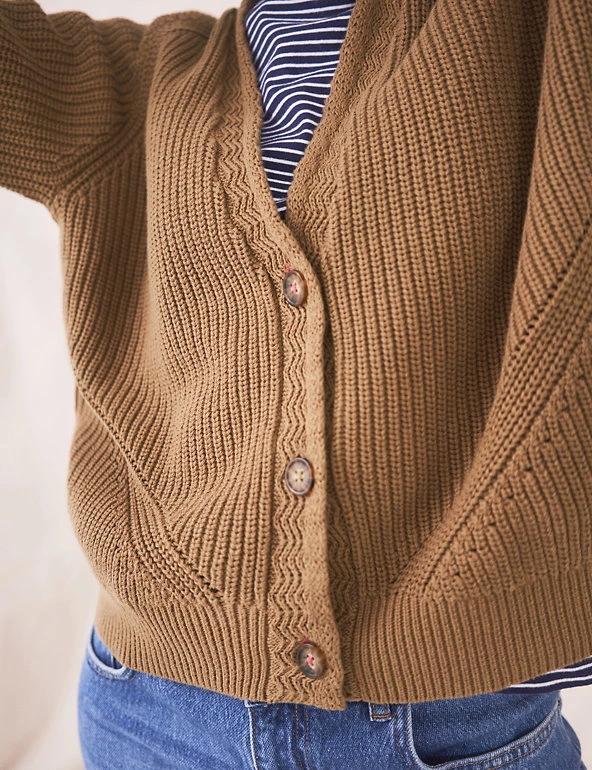 White Stuff Cardigans Pure Organic Cotton Button Front Cardigan - Image 4