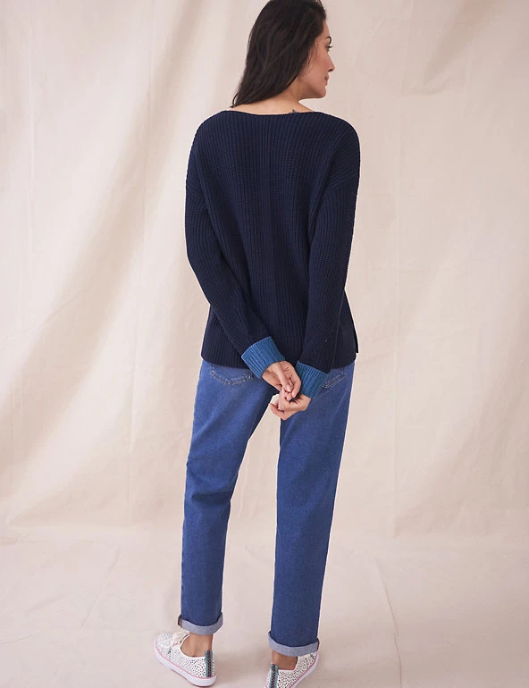 White Stuff Jumpers Pure Organic Cotton Pointelle Jumper - Image 9