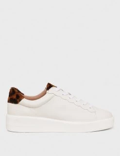 HOBBS Leather Leopard Print Chunky Trainers