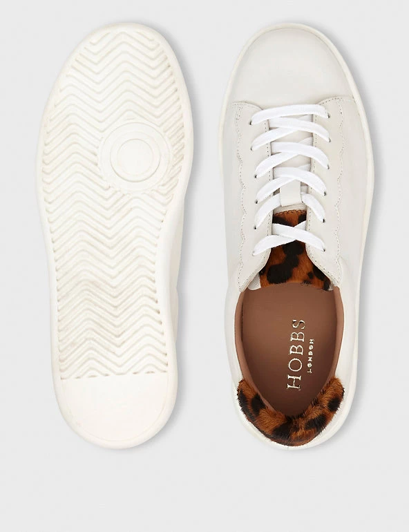 HOBBS Leather Leopard Print Chunky Trainers - Image 3
