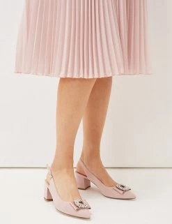 Phase Eight Satin Block Heel Slingback Shoes