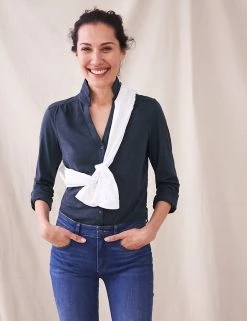 White Stuff Shirts & Blouses Pure Cotton Collared Long Sleeve Shirt