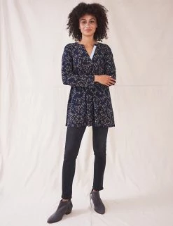 White Stuff Tunics Cotton Rich Floral Long Sleeve Tunic