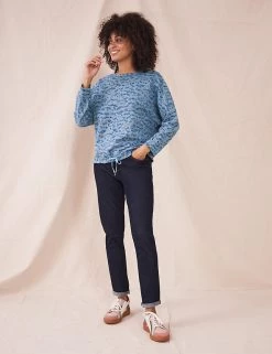 White Stuff Women Pure Cotton Bird Print Long Sleeve Top