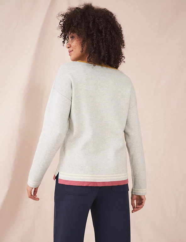 White Stuff Jumpers Cotton Rich Reversible Jumper - Image 4