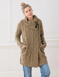 Celtic & Co. Cardigans Pure Wool Cable Knit Longline Cardigan