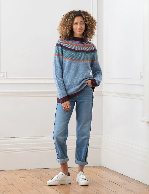 Celtic & Co. Jumpers Pure Wool Striped Crew Neck Jumper - Image 12