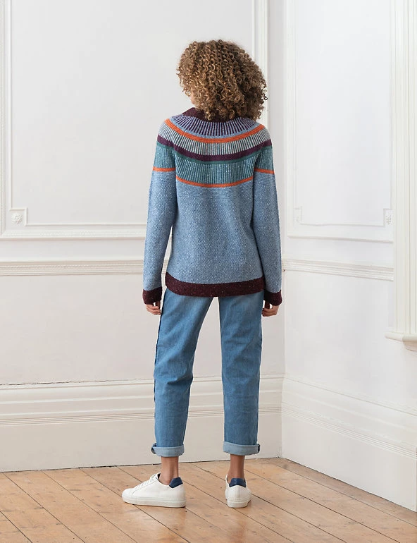 Celtic & Co. Jumpers Pure Wool Striped Crew Neck Jumper - Image 15