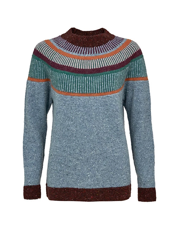 Celtic & Co. Jumpers Pure Wool Striped Crew Neck Jumper - Image 13