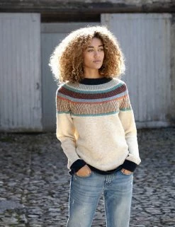 Celtic & Co. Jumpers Pure Wool Striped Crew Neck Jumper