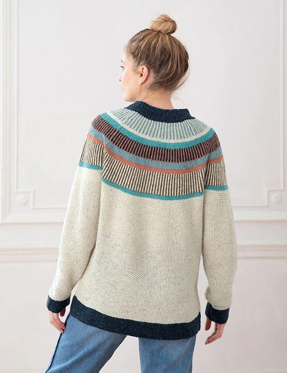 Celtic & Co. Jumpers Pure Wool Striped Crew Neck Jumper - Image 4