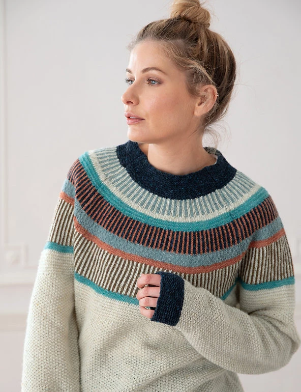 Celtic & Co. Jumpers Pure Wool Striped Crew Neck Jumper - Image 5