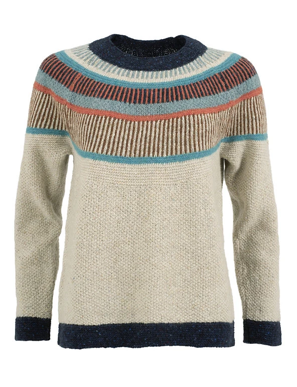Celtic & Co. Jumpers Pure Wool Striped Crew Neck Jumper - Image 2