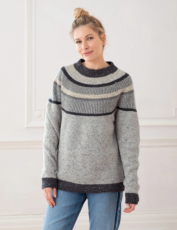 Celtic & Co. Jumpers Pure Wool Striped Crew Neck Jumper - Image 9
