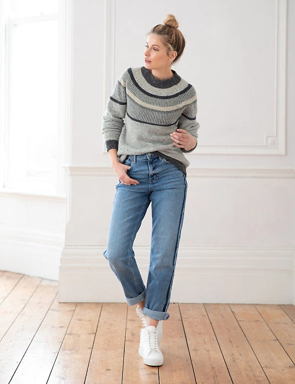 Celtic & Co. Jumpers Pure Wool Striped Crew Neck Jumper - Image 11