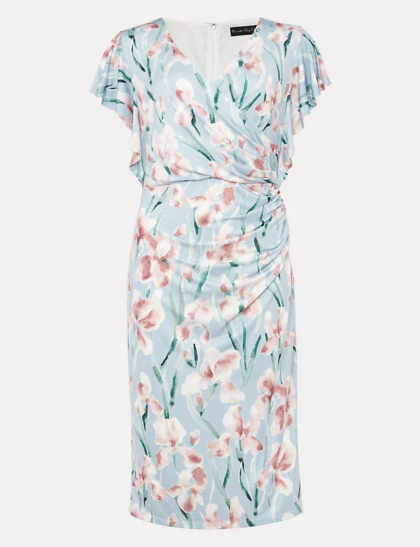 Phase Eight Dresses Jersey Floral V-Neck Midi Waisted Dress - Image 2