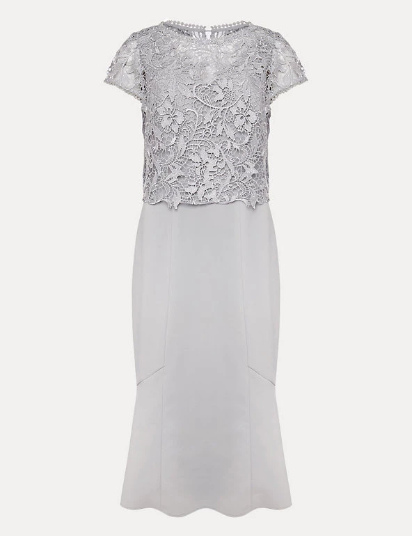 Phase Eight Dresses Floral Lace Short Sleeve Midi Bodycon Dress - Image 2