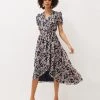 Phase Eight Dresses Floral V-Neck Tie Detail Midi Shift Dress