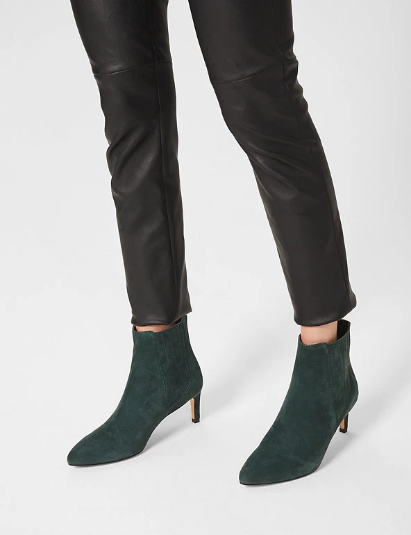 HOBBS Suede Kitten Heel Ankle Boots - Image 4