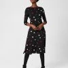 HOBBS Dresses Jersey Polka Dot Ruched Skater Dress