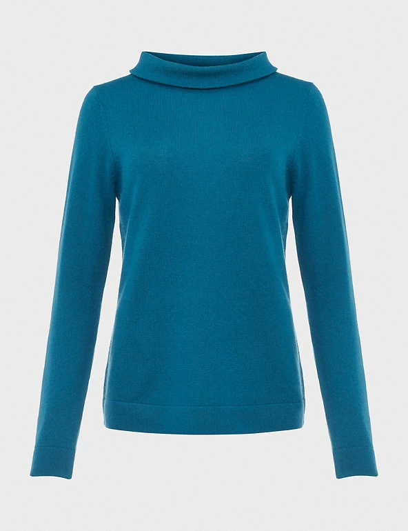 HOBBS Jumpers Wool Rich Roll Neck Jumper With Cashmere - Image 2
