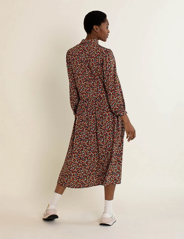 Albaray Dresses Floral Button Front Midi Shirt Dress - Image 4