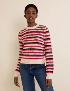 Albaray Jumpers Pure Cotton Striped Crew Neck Jumper