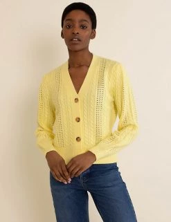 Albaray Cardigans Cable Knit V-Neck Cardigan With Wool