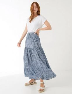 FatFace Skirts Floral Midaxi Tiered Skirt