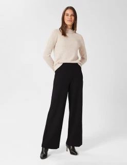 HOBBS Elasticated Waist Wide Leg Trousers