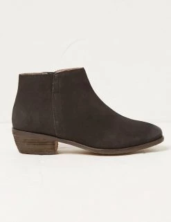 FatFace Leather Block Heel Ankle Boots